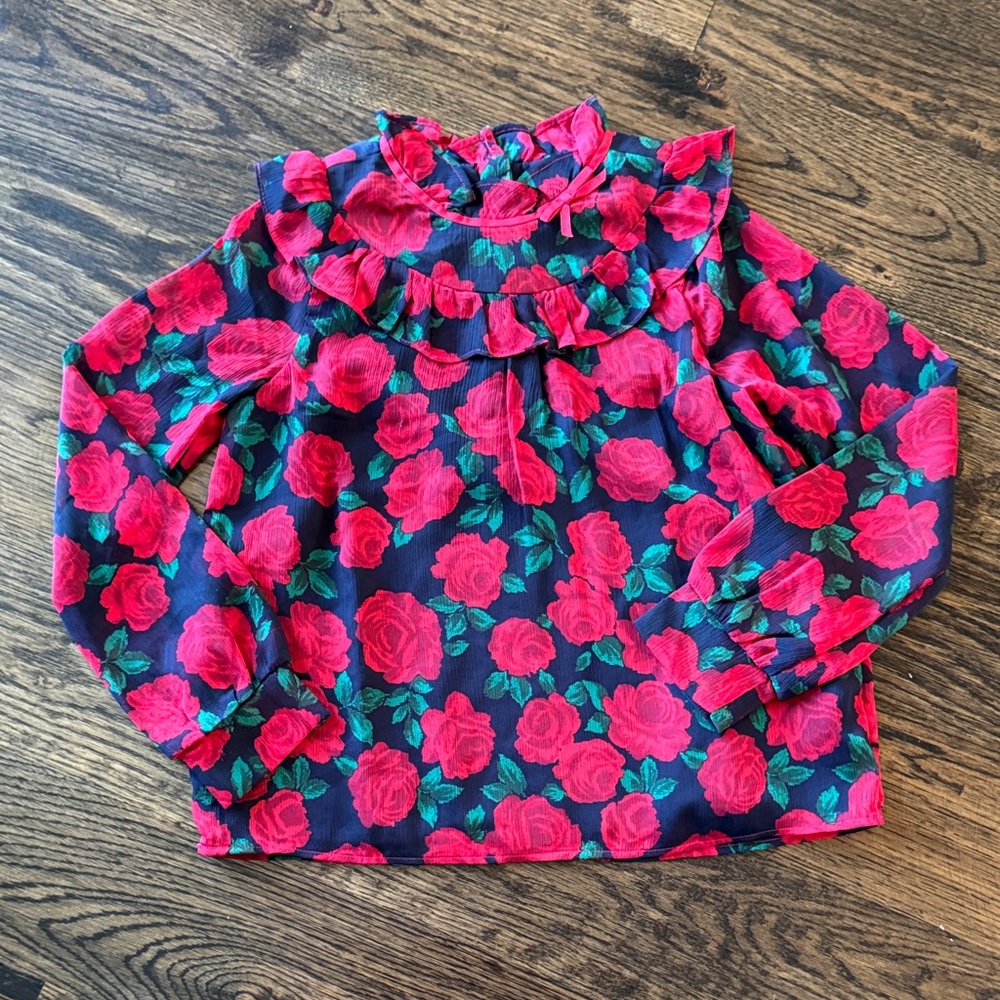 Janie and Jack Floral Ruffle Top